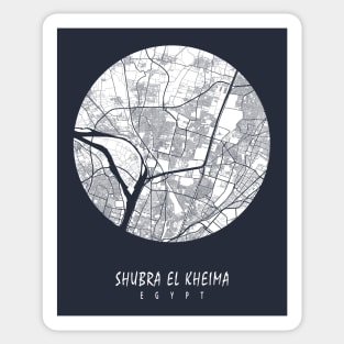 Shubra El Kheima, Egypt City Map - Full Moon Sticker